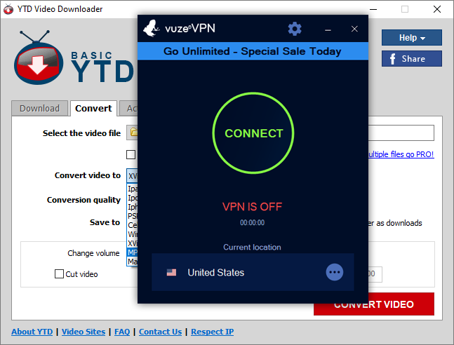 Download video with VPN