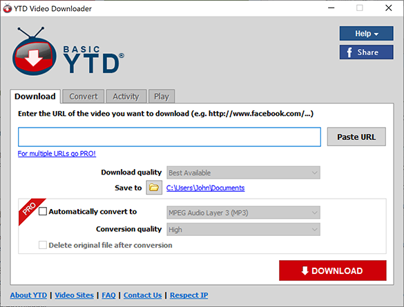 YTD Video Downloader & Converter Screenshot